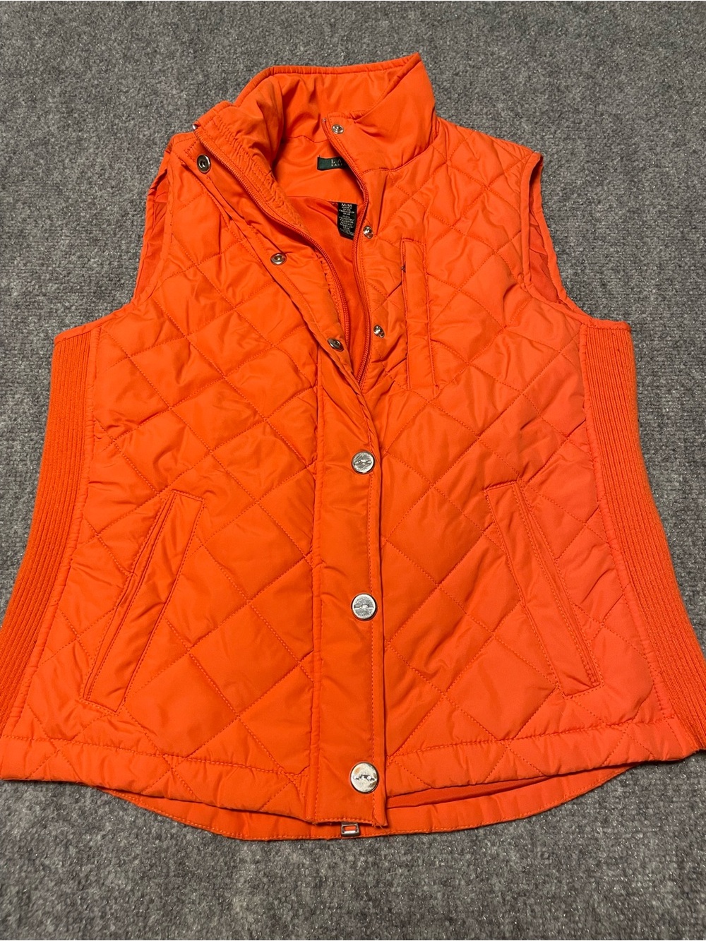 Ralph Lauren Orange Quilted Sleeveless Vest